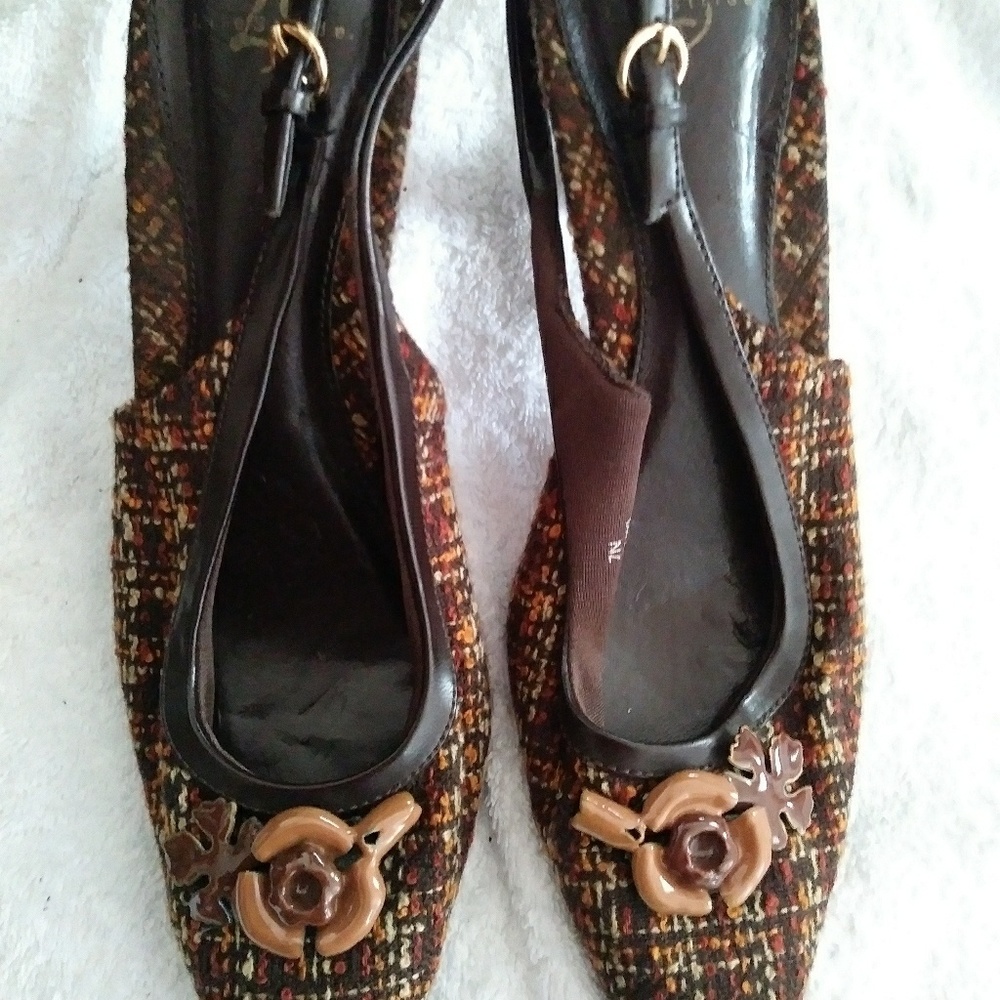 Life Stride Brown Tweed Sling Back Shoe